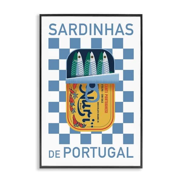 Stupell Portuguese Sardines Can Framed Giclee Art Design By Victoria Barnes