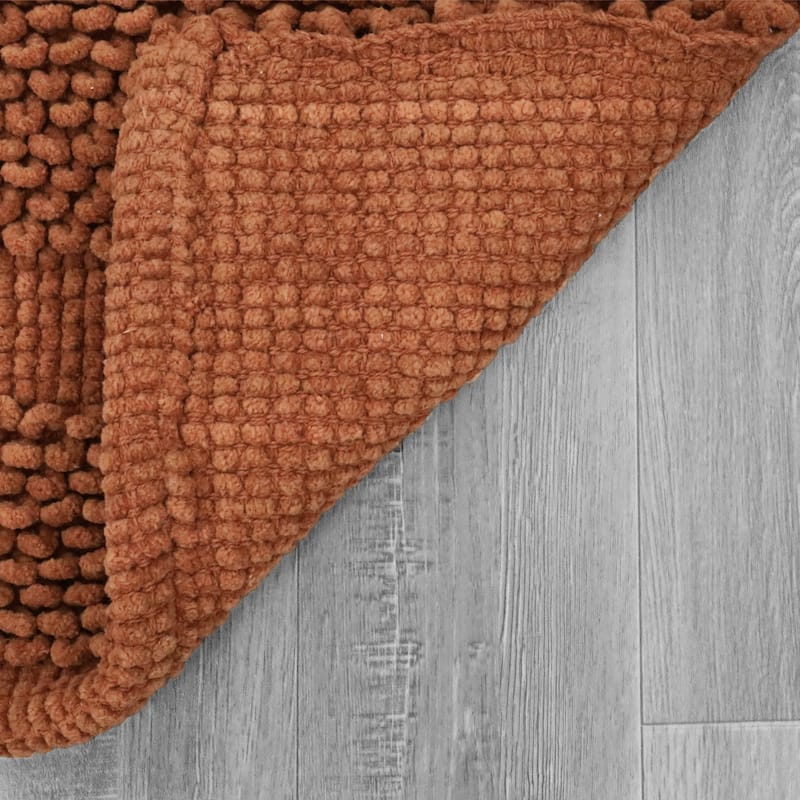 Sophie Border Ultra-plush Chenille Non-Slip Cotton Bath Mat (Set of 2)