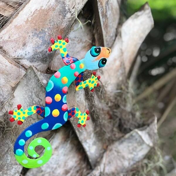 slide 1 of 43, Handmade Recycled Metal Gecko Wall Art (Haiti)