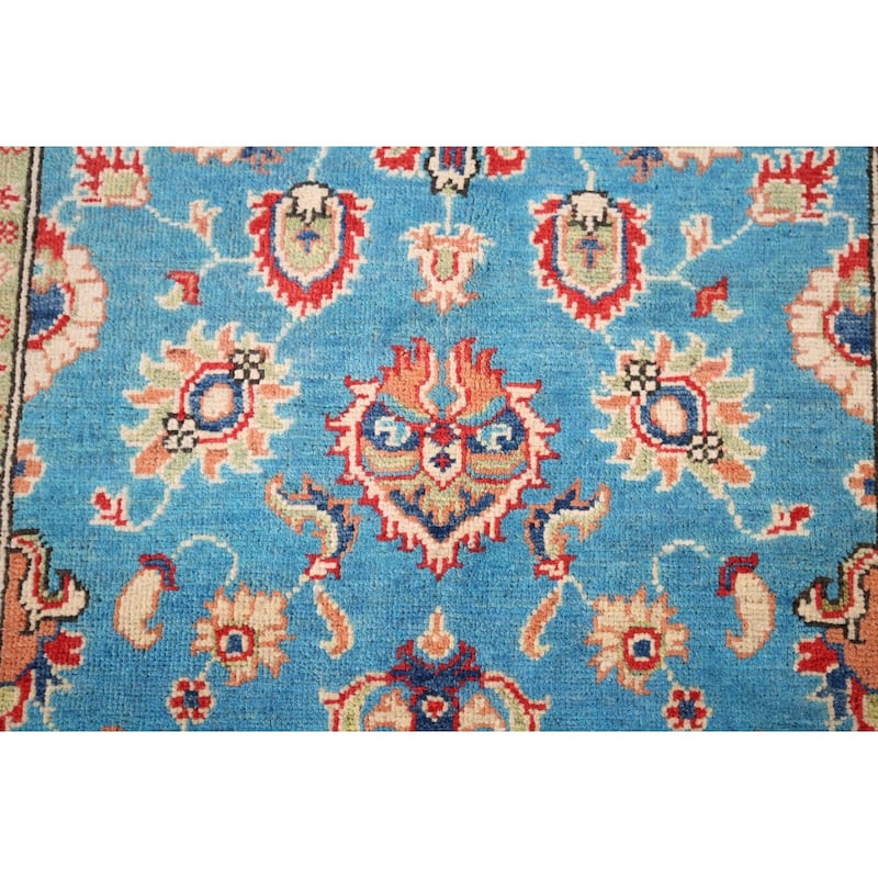 Blue Oushak Oriental Accent Rug Hand-Knotted Wool Carpet - 3'3" x 4'9"