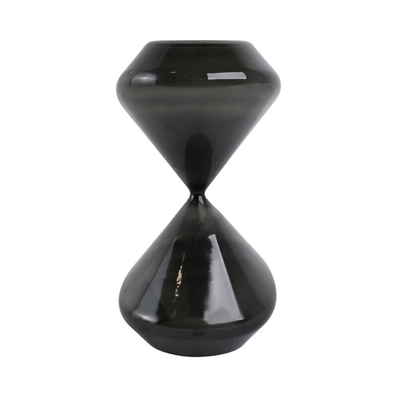 Glass Hourglass Shape Decorative Object Modern Home Decor - 10" White - 5" x 5" x 10" - White - 5" x 5" x 10"