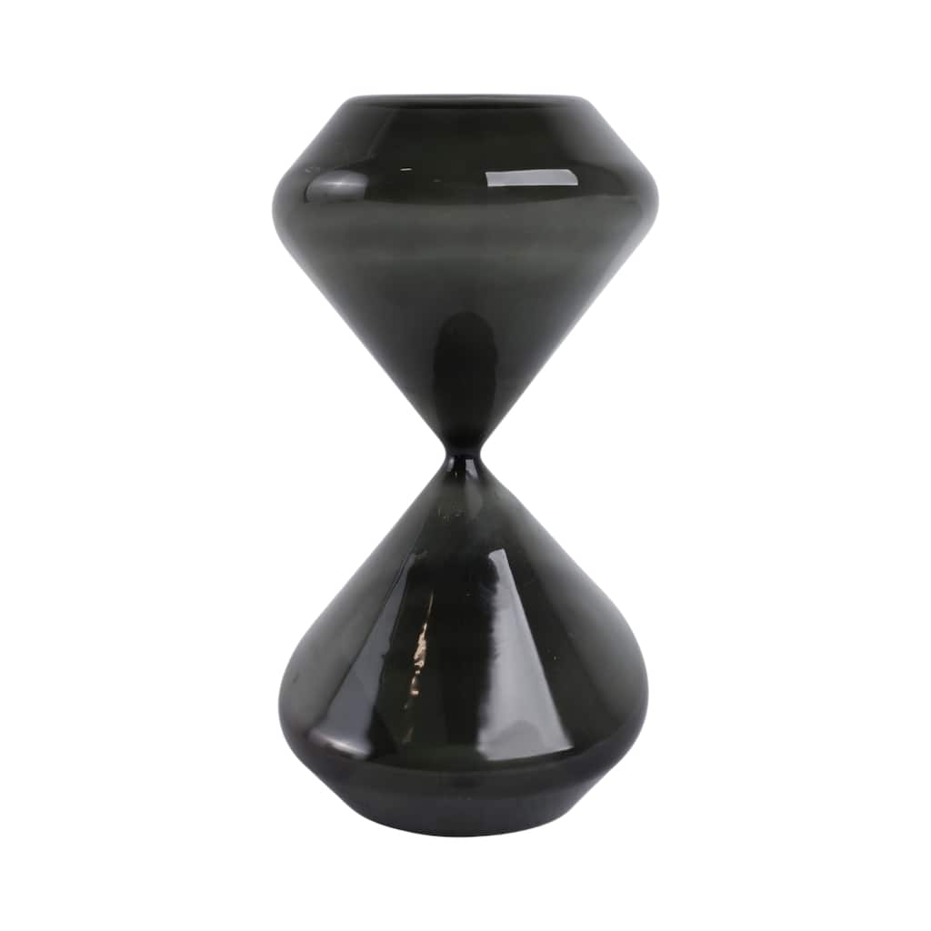 Glass Hourglass Shape Decorative Object Modern Home Decor - 10" White - 5" x 5" x 10"