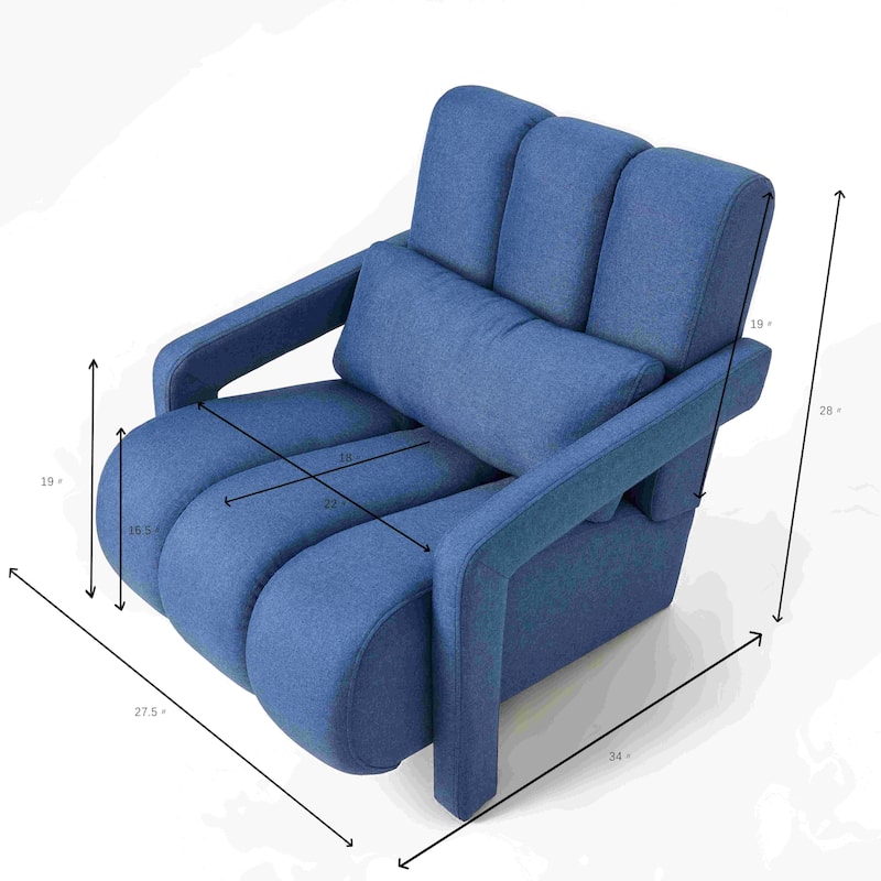 Modern Upholstered accent chair - Blue