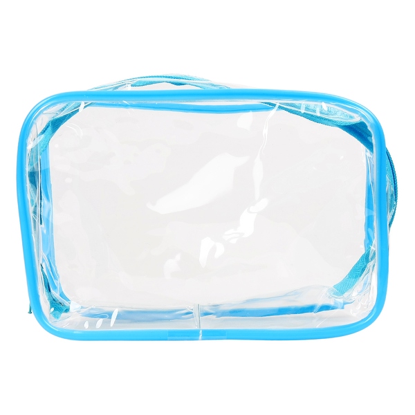Unique Bargains Cosmetic Makeup Toiletry Clear PVC Travel Bath Wash Bag Holder Pouch Kit Yellow, Blue