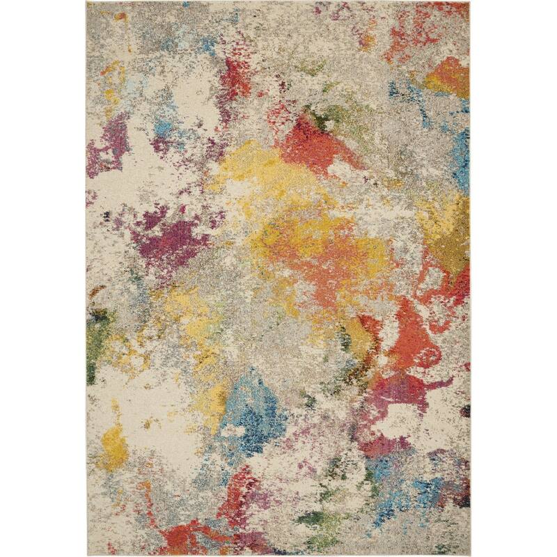 Heyu Power Loomed Abstract Modern Area Rug By HomeRoots - 115' X '79' X '0.5