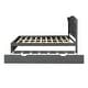 preview thumbnail 12 of 26, Queen Size Platform Bed with Twin Size Trundle and 2-Drawers for Bedroom, No Box Spring Required, Easy Assembly, Antique Grey