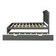 preview thumbnail 12 of 12, Queen Size Platform Bed with Twin Trundle and 2 Drawers,Traditional Style