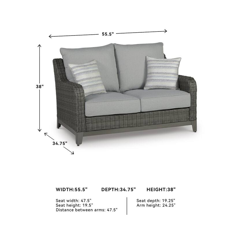 Signature Design by Ashley Elite Park Outdoor Loveseat - 57"W x 36"D x 33"H