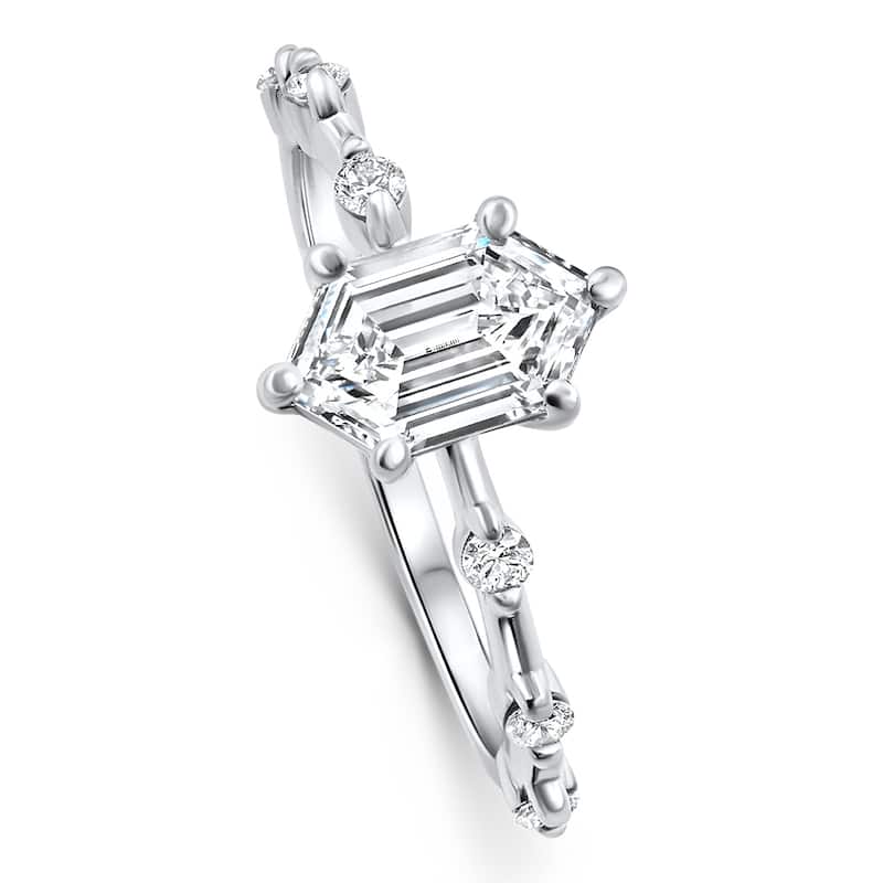 Bliss Diamond Certified 1 1/3Ct Hexagon Diamond Jamie Engagement Ring Gold Lab Grown - 6.5 - Yellow