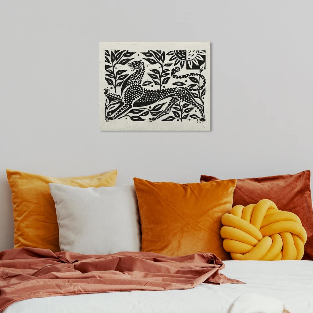 Wynwood Studio Canvas Animals Juggle Cat Imprint Black and Modern & Contemporary Wall Art Canvas Print