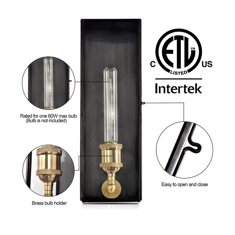 Solid Brass Outdoor Wall Lantern with Tempered Clear Glass Shade