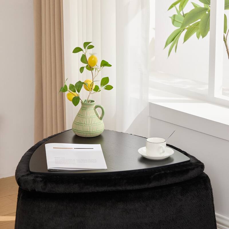 2 Piece Fabric Storage Footstool Set Footstool Shoe Stool with Metal Legs