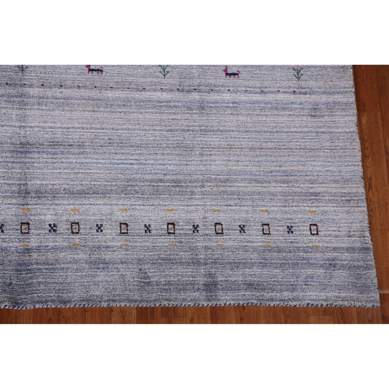 Hand Knotted Oriental 100% Wool Carpet Tribal Tribal Multi-Colored Gabbeh Area Rug - 9' 8'' X 7' 10''