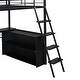 preview thumbnail 11 of 22, Twin/Full Size Loft Bed with LED Light and Bulit-in Desk, Metal Gaming Loft Bedframe with 4 Storage Shelves and Ladder