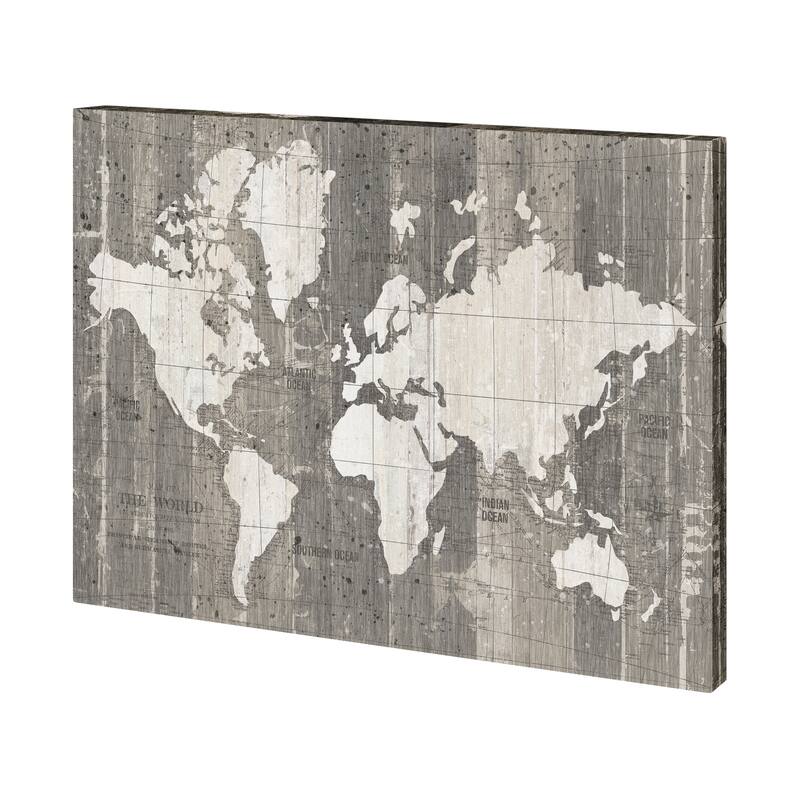 Old World Map Neutral Canvas Art Print - Large