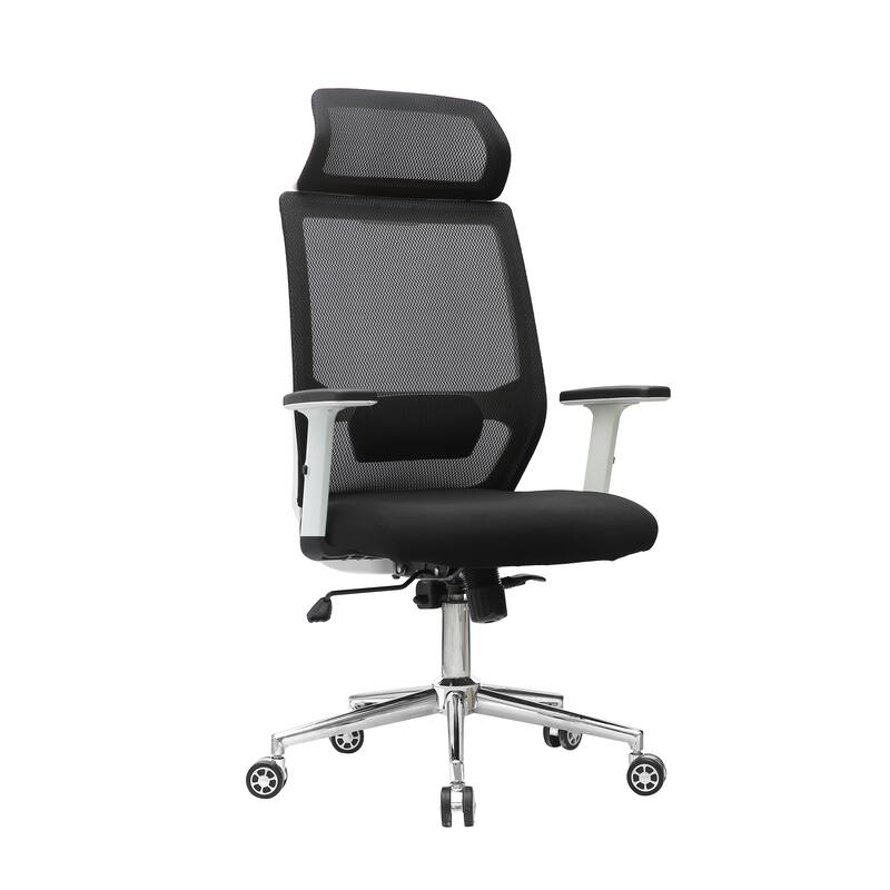 Porthos Home Briggs Swivel Mesh Office Chair with Chrome Roller Base - Black