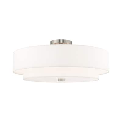 Livex Lighting Meridian 5 Light 22" Wide Semi-Flush Drum Ceiling