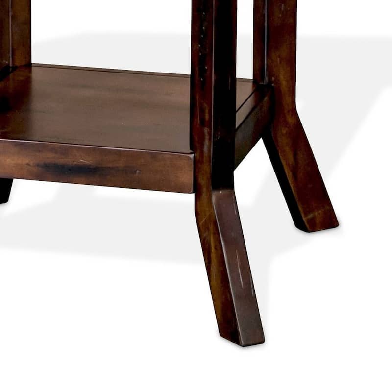 24.5 in. Mahogany Rectangle Wood End Table, Sturdy Build End Side Table for Living Rooms