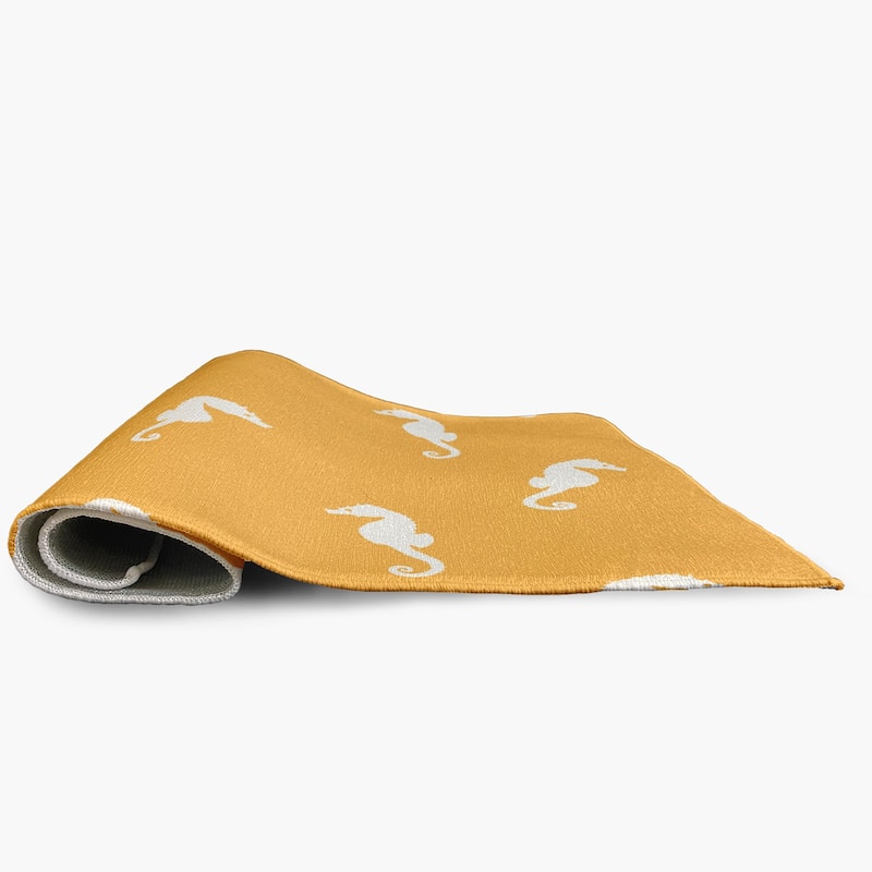 Sea Horses Beach Style Chenille Area Rug