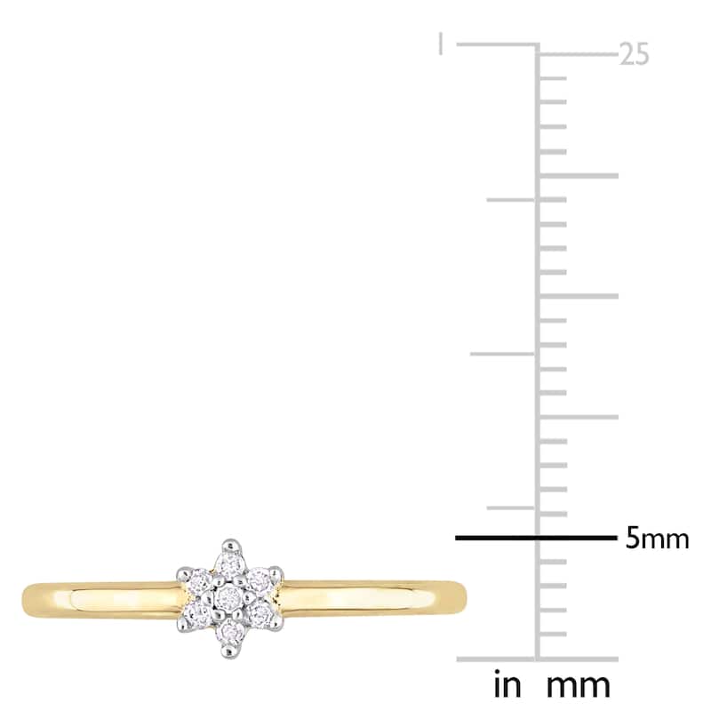 Miadora Diamond Accent Stacking Semi-eternity Ring in Yellow Plated Sterling Silver