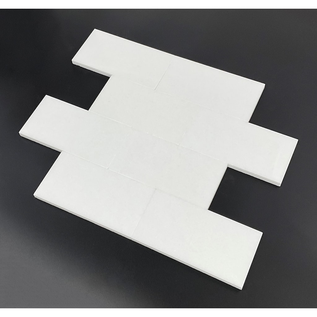 Thassos White Polished 3 x 6 Subway Wall and Floor Tiles - 1 Case (8 Sq/Ft)