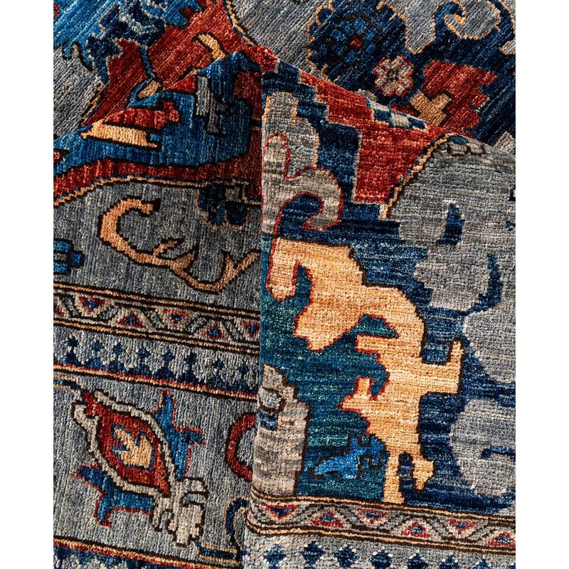 Serapi One-of-a-Kind Hand-Knotted Area Rug - Gray - 9' 0" x 11' 7"