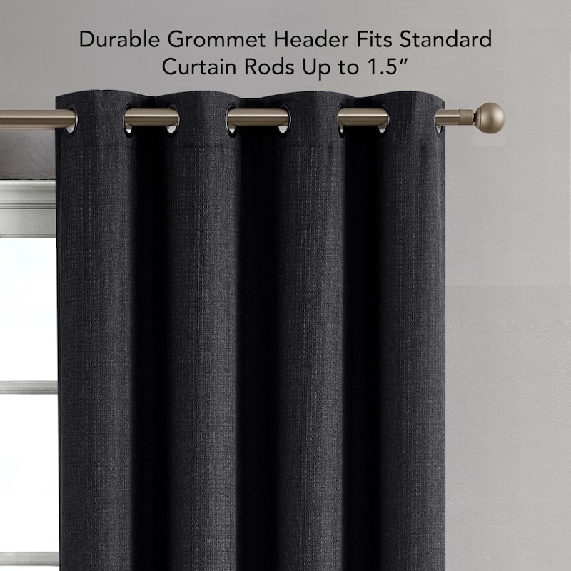 Creative Home Ideas Chyna Blackout Window Curtain, Room Darkening, Thermal Insulated, Grommets, Set of 2 Panels with 2 Tiebacks
