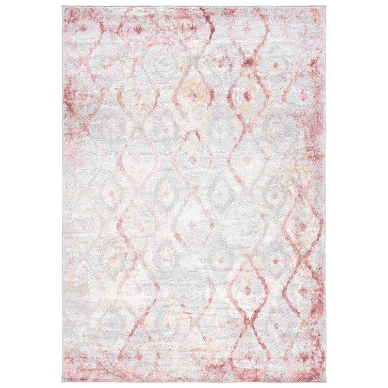 SAFAVIEH Meadow Radoica Modern Distressed Rug - 8' x 10' - Grey/Pink