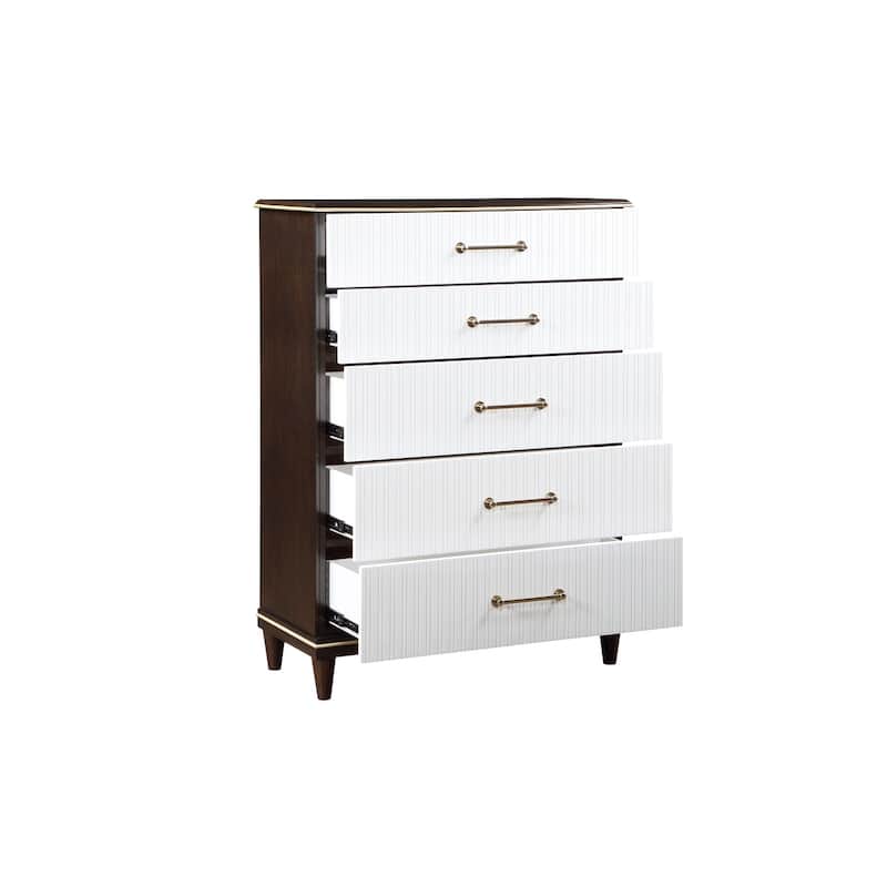 Eden 6 Piece White Espresso Panel Bedroom Set