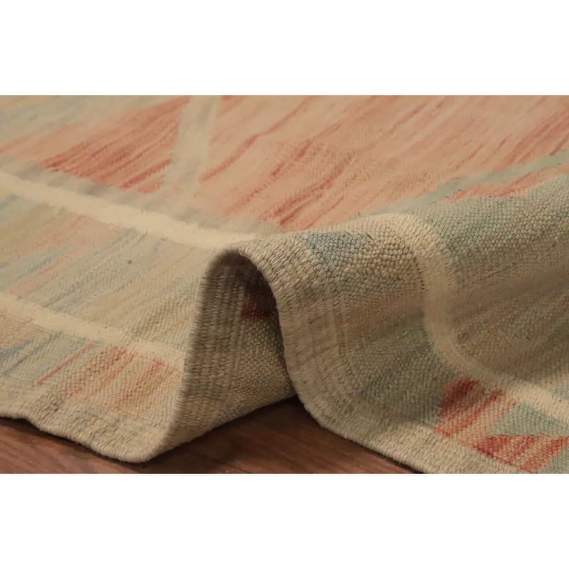 Hand Woven Oriental 100% Wool Carpet Southwestern Tribal Multi-Colored Kilim Area Rug - 8' 0'' X 5' 0''