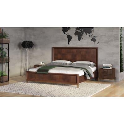 Modrest Shane Modern Acacia & Brass Bed