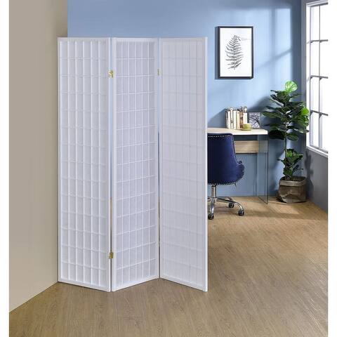 White 3 Panel Shoji Screen