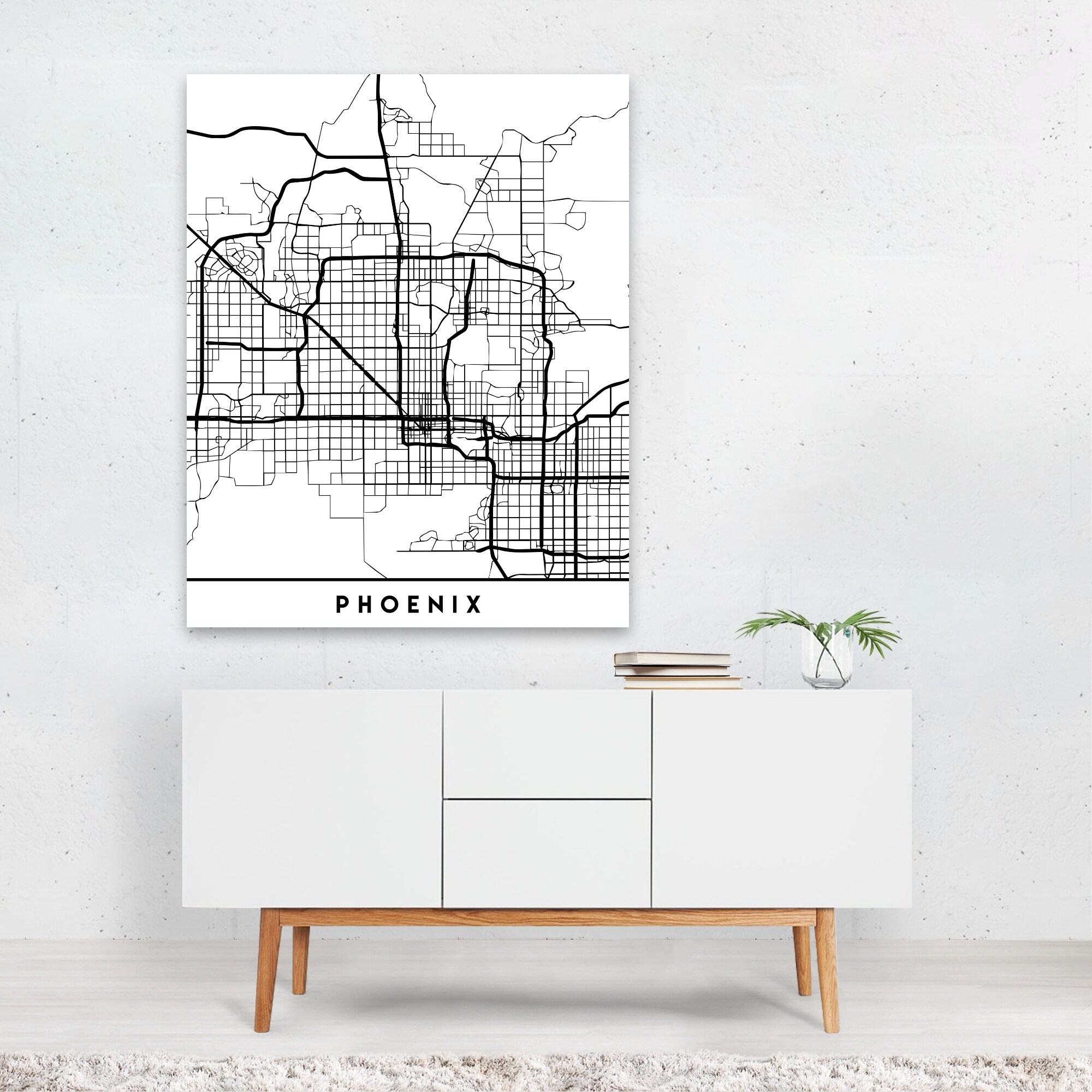 Phoenix Arizona Maps Coordinates Urban Art Print/Poster - Bed Bath