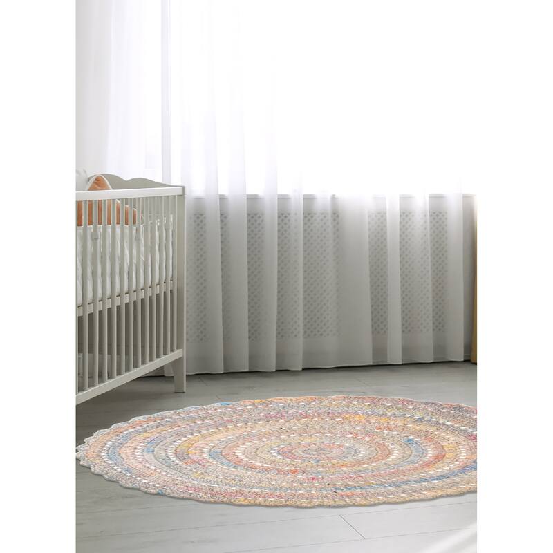 ECARPETGALLERY Braid weave Sienna Grey Wool Rug - 3'3 x 3'3