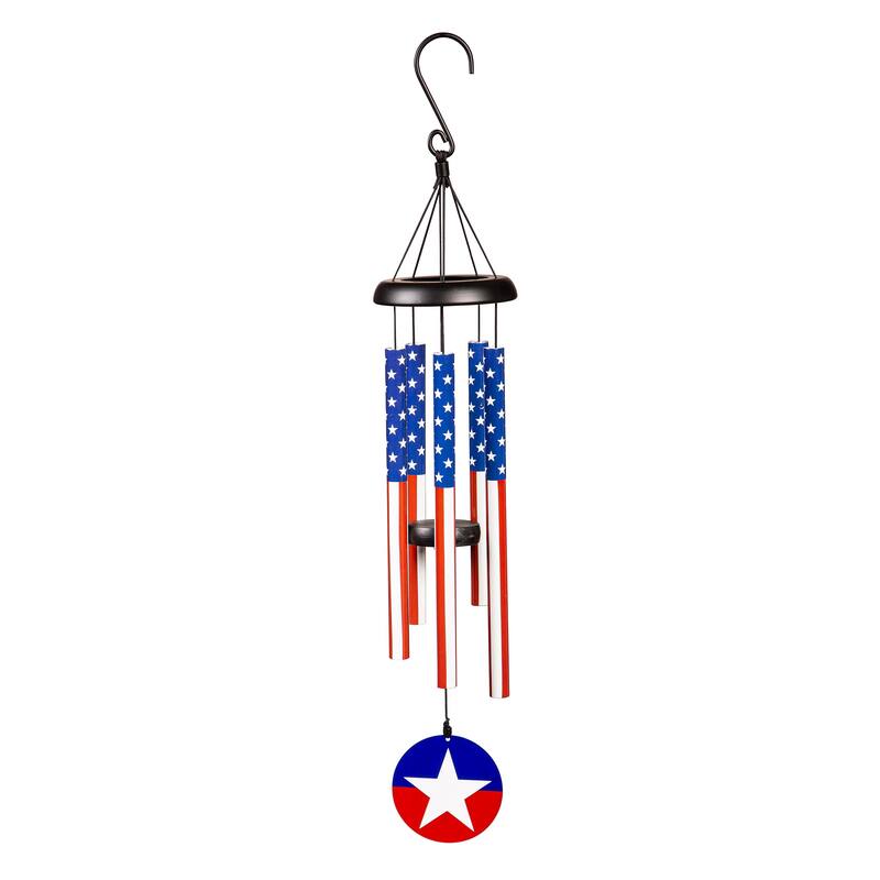 27 in. Printed Hand Tuned Metal Wind Chime, Americana