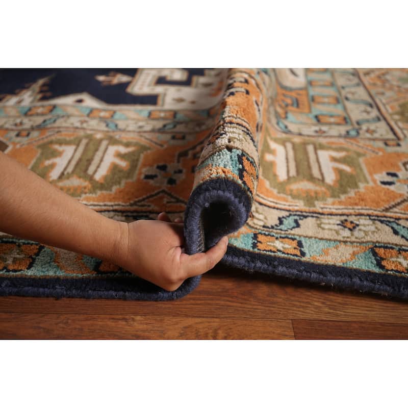 Palace Size Geometric Viss Indian Large Area Rug Handmade Wool Carpet - 11'11"x 17'8"