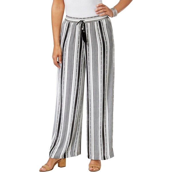 petite striped palazzo pants