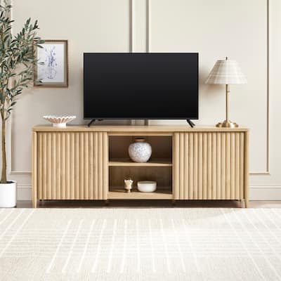 Middlebrook Scandinavian Reeded 70-inch TV Stand with Open Storage
