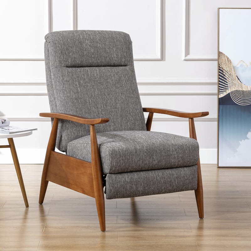 Taylor Wood Arm Push Back Recliner in Performance Fabric by Greyson Living
