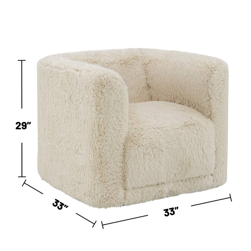 Upholstered Chair with 360 Degree Swivel in Beige