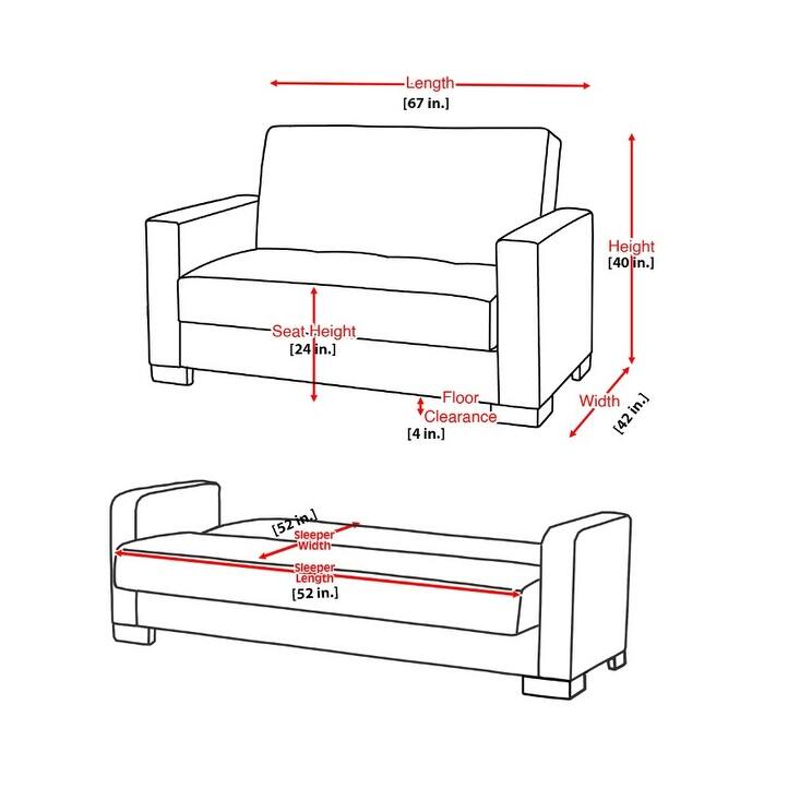 Collection Upholstered Convertible Loveseat With Storage