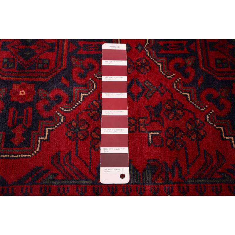 ECARPETGALLERY Hand-knotted Finest Khal Mohammadi Red Wool Rug - 3'1 x 6'7