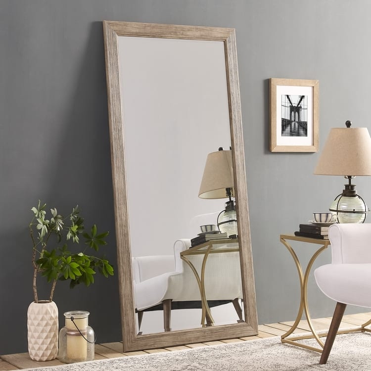 Rustic Full-Length Floor Mirror - 66" x 32" Rectangular Wood Frame Full Body Mirror for Living room, Bedroom