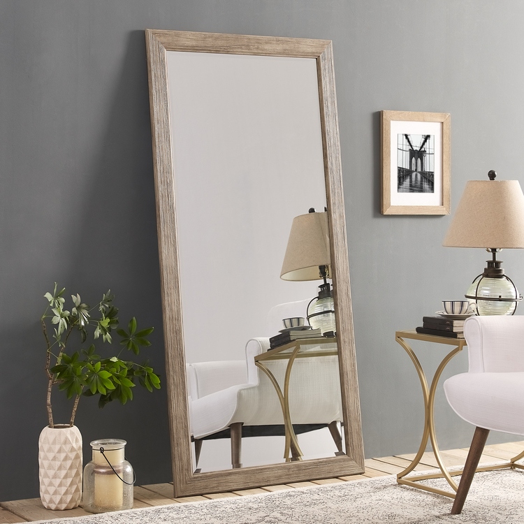 Natural wood floor mirror cheap