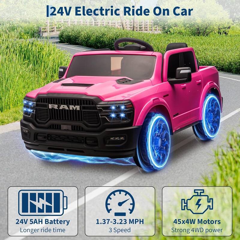 2 Seater Electric Car for Kids, 24v Ride on Truck Toy for Kids Best Gift