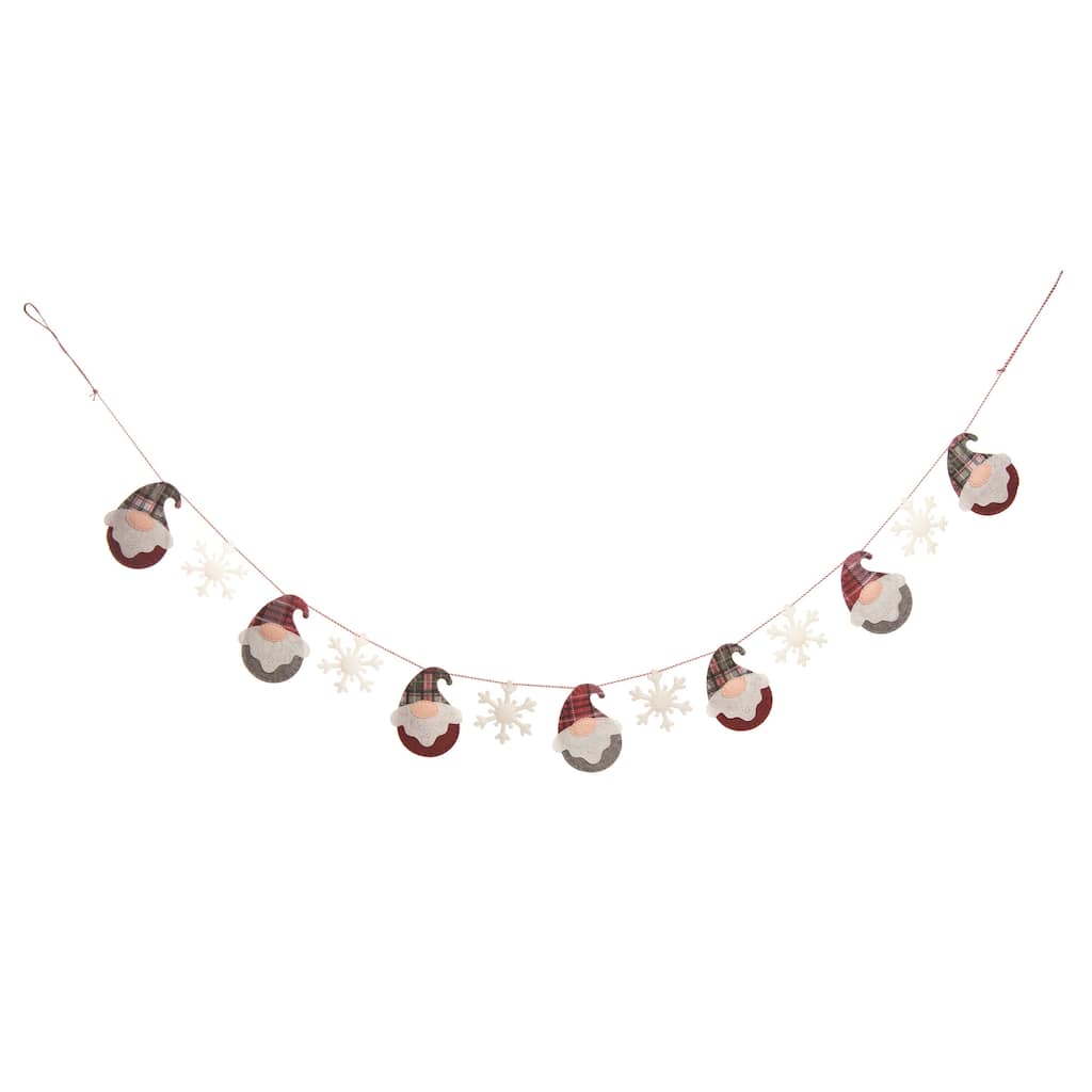 Transpac Polyester 71.65 in. Multicolor Christmas Festive Gnome Banner