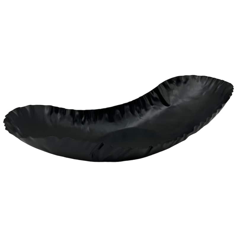 18 Inch Wide Decorative Handmade Aluminum Modern Tray in Black - 18 x 7 x 4 in