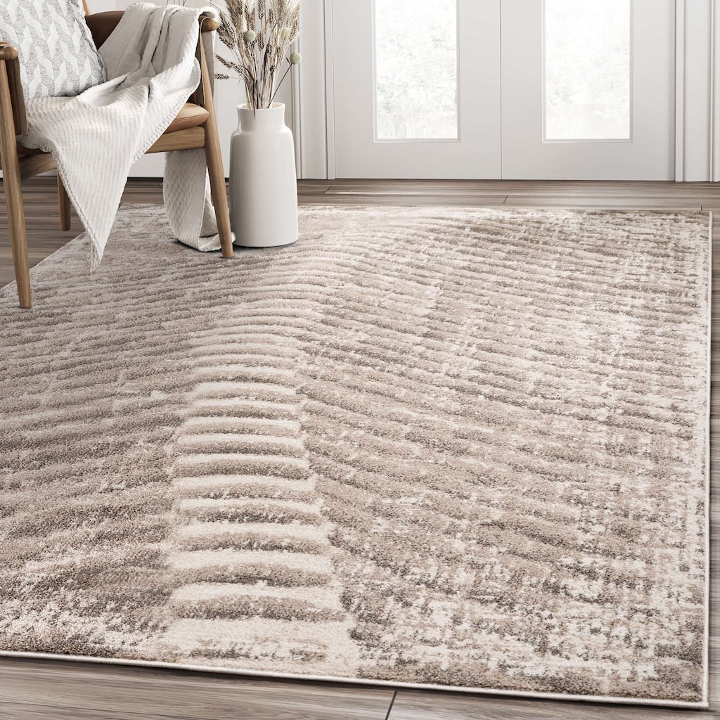 Abani Rugs Sahara SAH140A Sand Dunes Brown Beige Area Rug