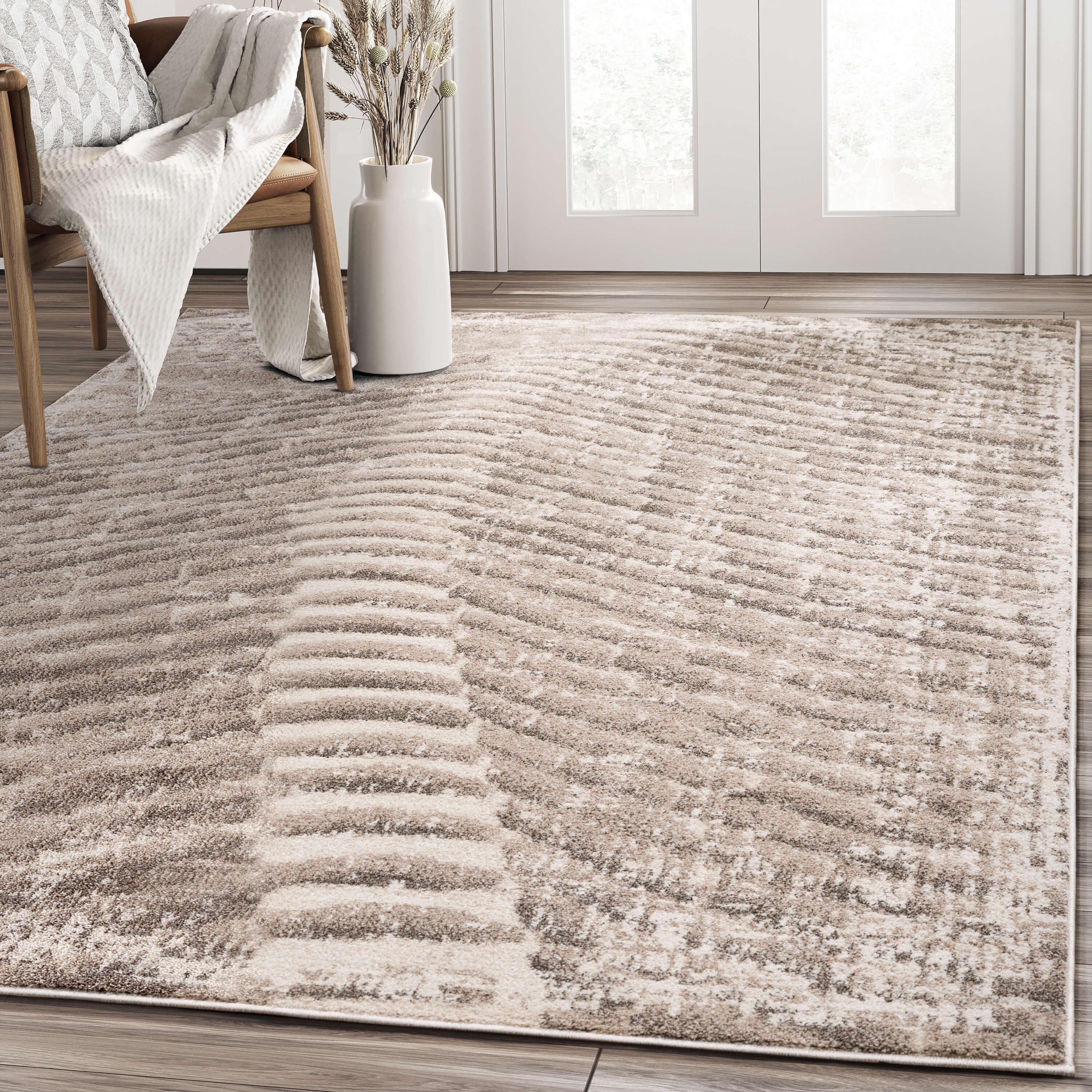 Abani Rugs Sahara SAH140A Sand Dunes Brown Beige Area Rug