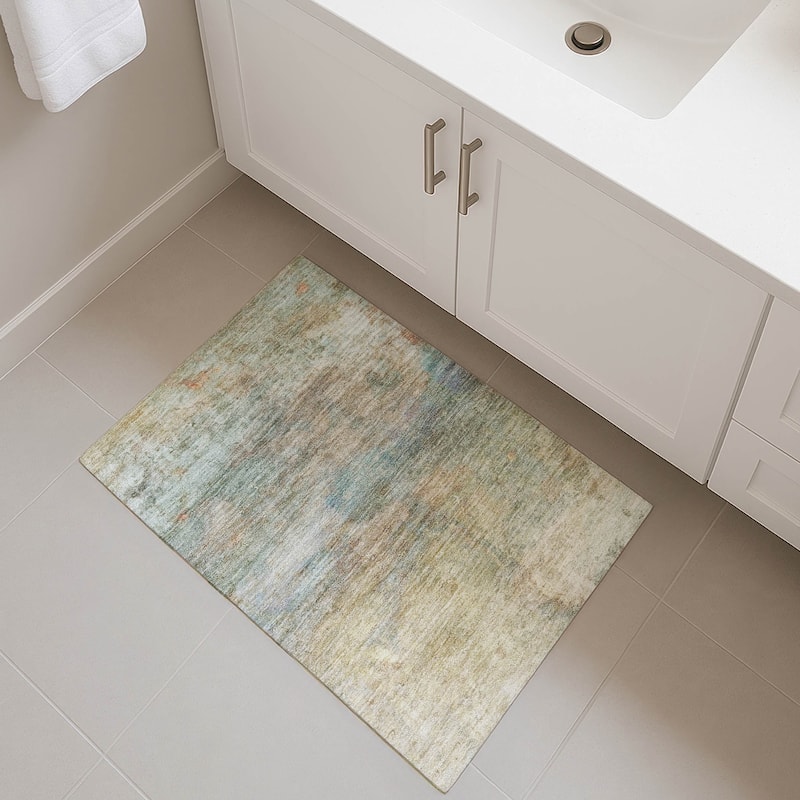 Premium Washable Super Soft Abstract Chic Mayfield Rug - Wheat - 1'8" x 2'6"